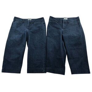 2 Dockers Womens Capri Jeans Size 4P Lot Of Two Mid Rise Curvy Blue Denim Crop